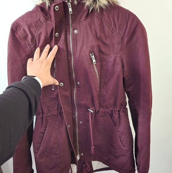 H&M Padded Parka Coat with Faux Fur lined Hood and Sherpa Lining - EUC - Picture 3 of 11